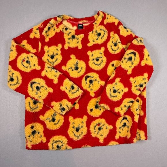 Disney Other - Winnie The Pooh Bear Moods Sleepwear Womens 3X Plus Sherpa Long Sleeve Shirt NWT